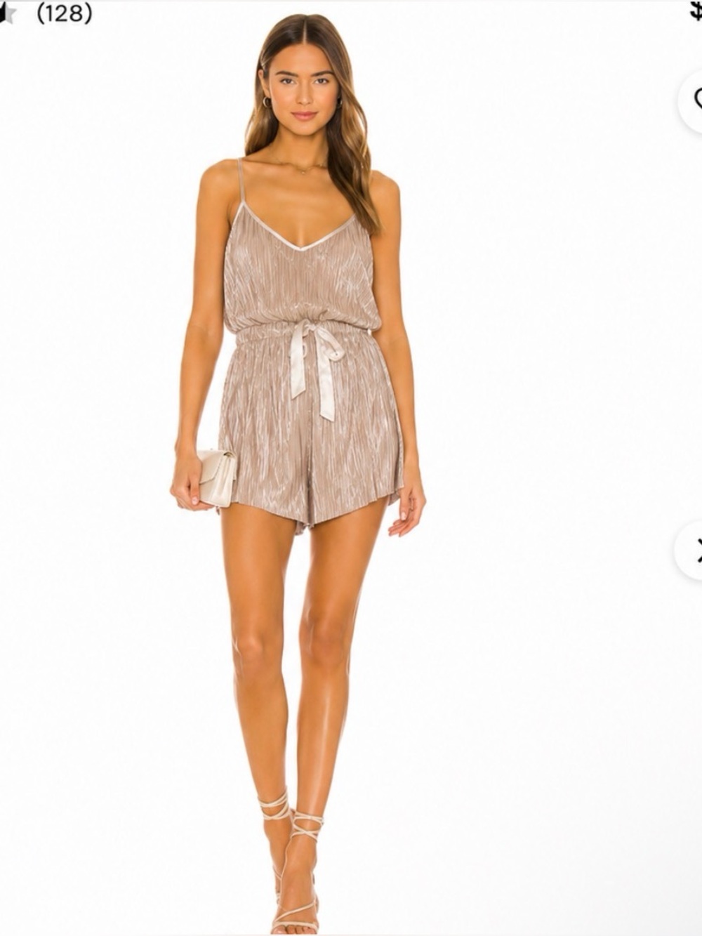 Victoria’s Secret champagne pleated romper pj lounging